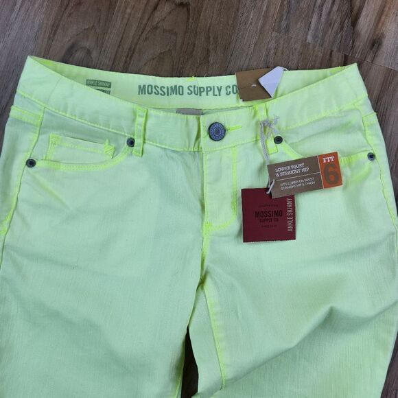 ☔️🔸️NWT Mossimo Neon Yellow Ankle Skinny Jeans Size 7 - Picture 5 of 12